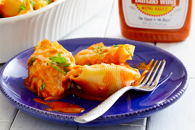 Buffalo Chicken Stuffed Shells | Sweet Baby Ray’s