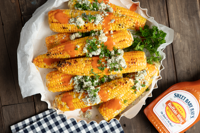 Buffalo Grilled Corn with Blue Cheese | Sweet Baby Ray’s
