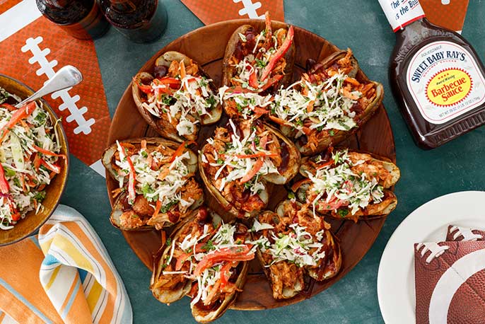 Chicken and Slaw Potato Skins | Sweet Baby Ray’s