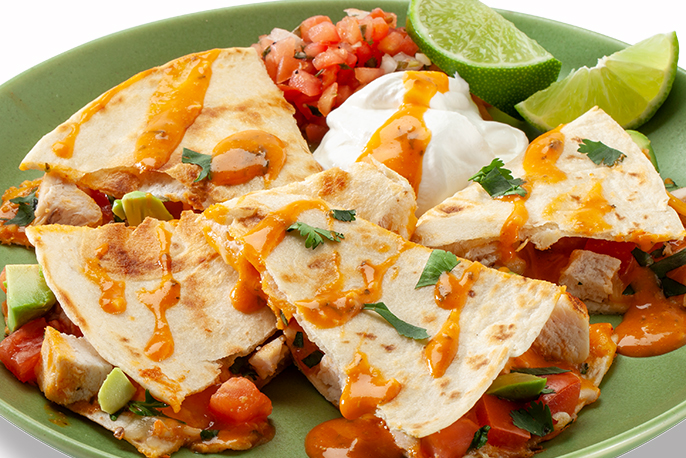 Garlic Buffalo Parmesan Chicken Quesadilla | Sweet Baby Ray’s