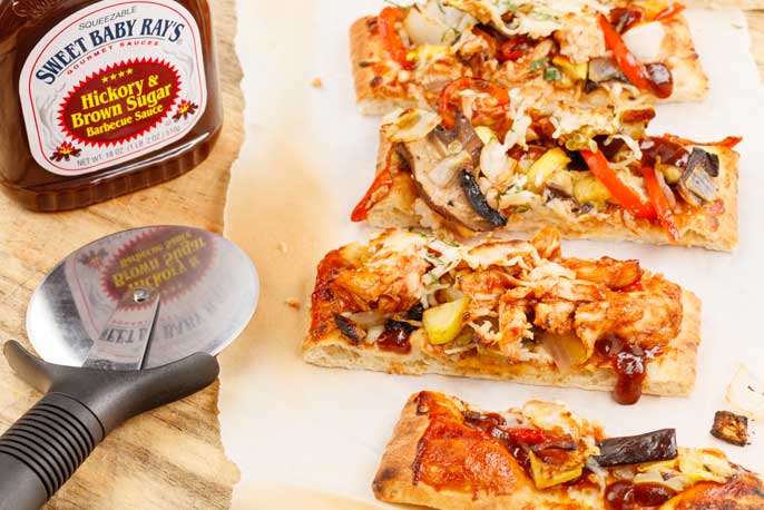 Hickory Chicken and Roasted Veggie Flatbread | Sweet Baby Ray’s