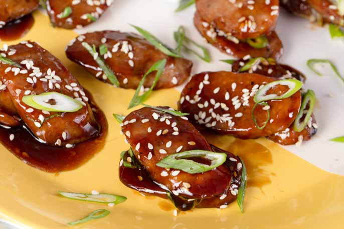 Honey Teriyaki-Glazed Sausage Bites | Sweet Baby Ray’s