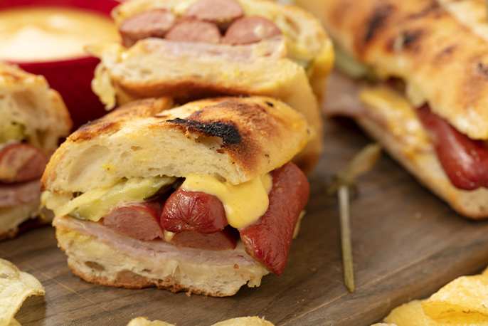 Hot Dog Cuban Sandwich | Sweet Baby Ray’s