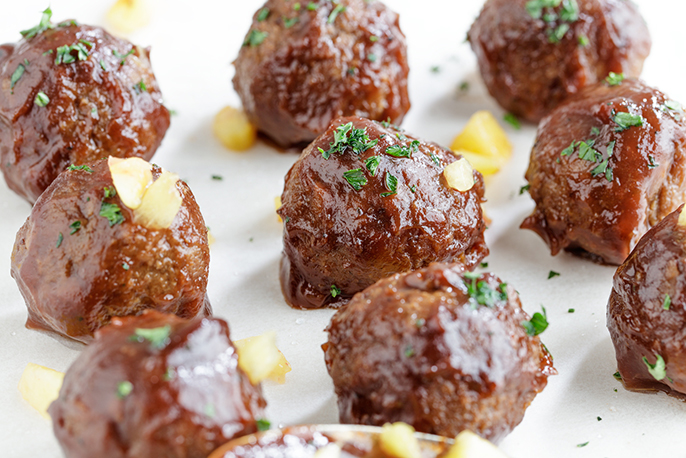 Peach Sweet & Spicy Turkey Meatballs | Sweet Baby Ray’s