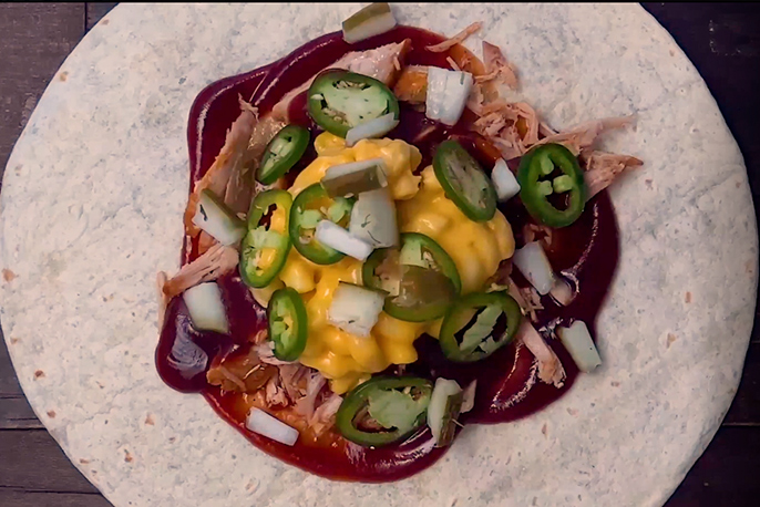 Pulled Pork Mac & Cheese Crunch Wraps | Sweet Baby Ray’s