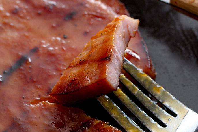 Pumpkin Spice BBQ-Glazed Grilled Ham Steak | Sweet Baby Ray’s