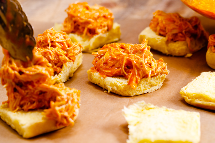 Shredded Buffalo Chicken Sliders | Sweet Baby Ray’s