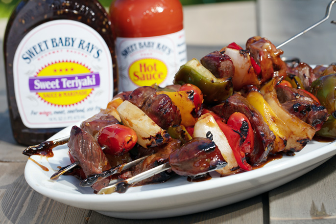 Sweet & Spicy Teriyaki Steak Kabobs | Sweet Baby Ray’s