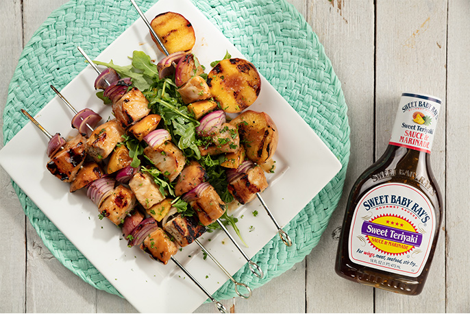 Sweet Teriyaki Pork Kabobs | Sweet Baby Ray’s