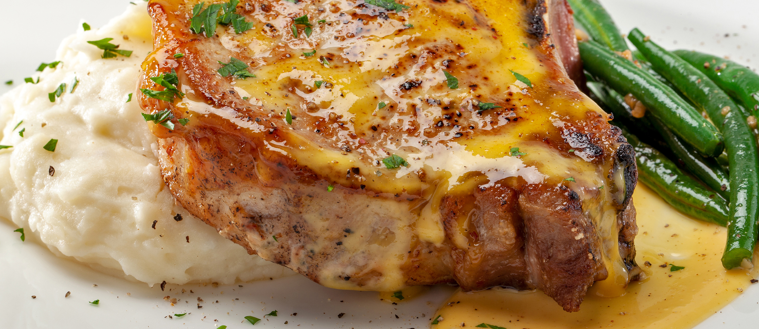 Pan Seared Honey Mustard Center Cut Pork Chops