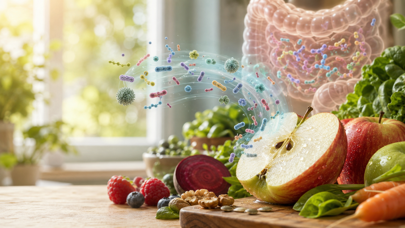 Researchers have found another reason why consuming an apple a day can help keep the doctor away: probiotics in a raw food diet.
